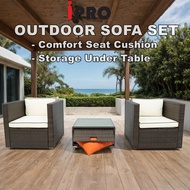 IPRO Rattan Sofa Outdoor Table and Chair Set  Wt Storage Table Garden Furniture Outdoor Sofa Rotan S