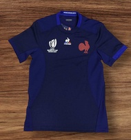 เสื้อรักบี้ France Rugby World Cup 2023 Mens Home Rugby Shirt  Short Sleeve Navy Grade Player Izzue 