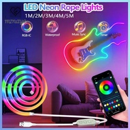 [MinaZ] RGB Neon LED Strip, 1-5M, IP67 Waterproof, USB/Tuya App Control for Home Decor PH