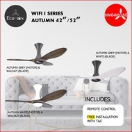 Eco-airx WIFI I Series Autumn 42" 52" DC Motor Series Ceiling Fan Remote Control &amp; 3-tone LED light With Installation