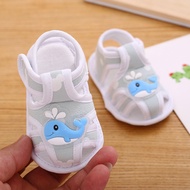 0-18M Newborn Baby Canvas Shoes Summer Cartoon Casual Sandals Soft First Walkers HU4J