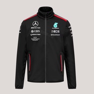 F1 Racing Jersey, 2023 Racing Season amg Fleet Jacket, Russell, Lewis, Long-Sleeved Stand-Up Collar 