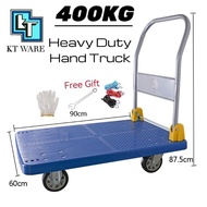 KT WARE 400KG HEAVY DUTY PLASTIC PLATFORM TROLLEY TROLI CART HAND TRUCK TROLLEY PVC PLATFORM