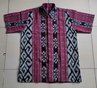 Set Couple Baju Tenun - Sarimbit Pasangan - Baju Tenun Etnik - Tunik Kerah Rumbai - Kemeja Tenun