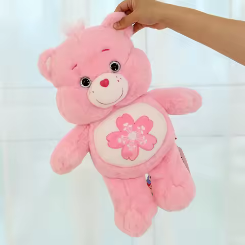 Care Bears Kawaii Plush Toys Pink Sakura Bear Lovely Cartoon Bear Soft Stuffed Dolls Girls Boys Cute