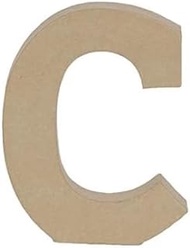 Décopatch AC854Cpack Pack of 3 Paper Mache Carrier Letter C 15 x 2.5 x 20 cm Kraft Brown