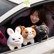 SanyecaoFunny Grumpy Cat Rabbit Plush Doll, Arrogant Expression Kitty Stuffed Toy, Cute Short Fur An