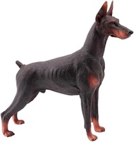 NOLITOY Realistic Doberman Model Figurine Brown Detailed Dog Decor for Home Office Car Processing Sm