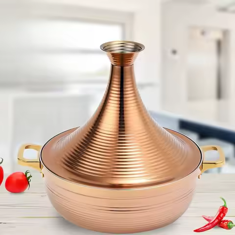 22/32cm Stainless Steel Gold Moroccan Tajine Pot with Induction Compatible Base Kitchen Saucepans fo
