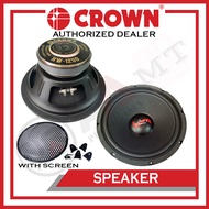 Crown (HW-1250) 12 inches 500 watts 8 ohms Woofer Speaker + SC12 Screen 12" Mesh Cover w/ Clips