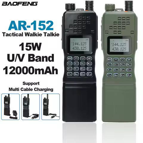 BAOFENG AR-152 Tactical Walkie Talkie UV Dual Band 15W High Power Long Range Communication Radio Ori