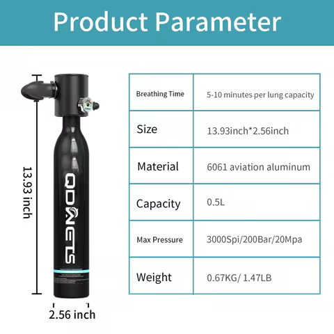 Mini Scuba Diving Tank Oxygen Tank 5-10 Minutes Time Diving Equipment Snorkeling Scuba Tank Underwat