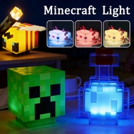 Creative Minecraft Torch Light Decorations 8 Color Bottle Ore Axolotl Desk Lamp Toys for Kids Gifts