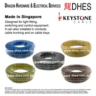 Keystone 3 Core x 70/00076in Single Core 1.5mm2 2.5mm2 PVC Insulated Electrical Cable Flexible Wire Made In Singapore