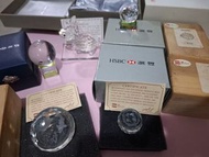 中古絕版HSBC 滙豐銀行 Katina Austria crystal 澳地利亞水晶擺設五件一堆走$300。滙豐銀行水晶地球儀$60，匯豐銀行水晶蛋$60，滙豐銀行水晶兔$70，匯豐水晶魚水池$80