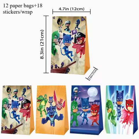 Anime PJ Masks Creative Cute Candy Gift Bag Birthday Party Candy Popcorn Festival Gift Packaging Pap