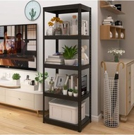 ONE - 鐵藝色彩 組合櫃 梳化邊櫃 戶外花架 書架 浴室置物櫃 【60x40x171cm】5層 黑色