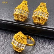 Best-Selling Dubai Bride 24k Gold-Plated Earrings Ring Jewelry Set Female Not Easy to Fade Middle Ea
