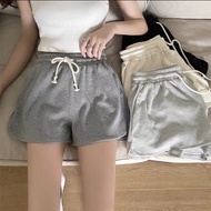 Combo3 Women's high-waisted drawstring sports elastic waist women's wide-leg shorts made of T8 welde