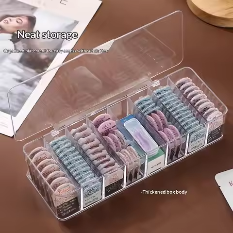 ♩Large Capacity Dustproof Contact Lens Storage Box Daily Throwaway Organizer Transparent Divided Cas