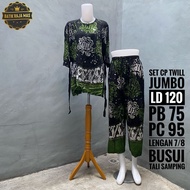 Setelan Wanita Kekinian Fashion Muslim Dewasa Jumbo Terbaru Motif Batik Abstrak Busui Resleting Depa
