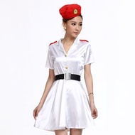 NEW6076 ชุดเดรสทหารสีขาว ชุดเครื่องแบบทหารข้าราชการทหาร Military uniform set ค่า