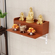🚓Solid Wood Buddha Shrine Altar Wall-Mounted Altar Household Shrine Stand Ye Guanyin Worship Table Altar Buddha Cabinet