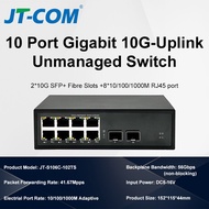 JT-COM เครื่องอีเทอร์เน็ตสวิตช์แบบไม่ต้องจัดการอัปลิงค์9/10พอร์ต10G 1/2 SFP + 8-Port RJ45ปลั๊กแบบมีส