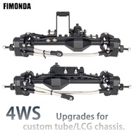 CNC Aluminum Alloy 4WS Offset Front Rear Portal Axle with Servo Mounts for Axial Capra 1.9 UTB LCG C