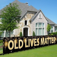 Joyiou Old Lives Matter Birthday Banner Backdrop, Funny Retirement or 40th 50h 60th 70th 80th Birthd