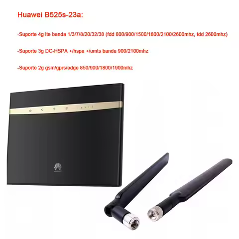 HUAWEI B525s-23a 300Mbps 4G LTE Advanced CAT6 Wireless AC 1000M LAN Wifi Router free 2pcs antenna
