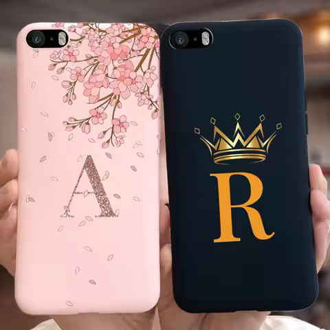 For iPhone 5 5s SE Case Cute Crown Letters Cover Soft Silicone Phone Case For iPhone SE 2020 2022 iP