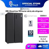 ELECTROLUX 606L Black Side by Side Fridge ESE6101A-BMY refrigerator peti ais