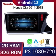 Acodo Android รถวิทยุสำหรับ Honda City 2015-2018 2din Android 12 iPS DSP หน้าจอพร้อม RAM 2G 4G ROM 32G 64G แยกหน้าจอ WiFi GPS YouTube ปลั๊กตรงและหน้ากาก