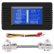 DC Battery Monitor Power Meter Ammeter Digital DC 0-200V Shunt 100A Multimeter, Meter Voltmeter Capa