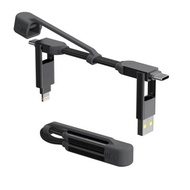 Rolling Square inCharge® XS - 240W, 4in1 keyring cable-Lanzarote Grey