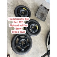 PCD 120 17” 18” NEW BARU spare tire tyre tayar Alphard Vellfire bmw honda civic fk8 fl5 TYPER TYPE R