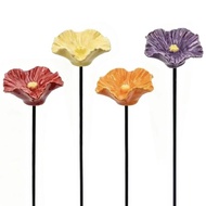 Small Garden Bird Bath with Flower Design Bee Watering Station Flower Garden Stakes Bird Bath for Ou