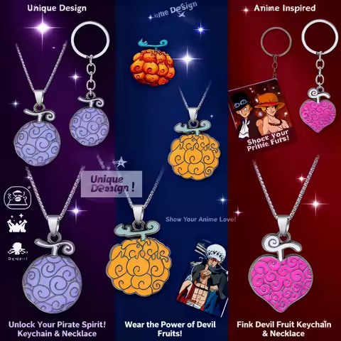 One Piece Devil Fruit Luffy Gum Fruit Fire Fruit Op Fruit Pendant Necklace Anime Accessory