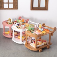Miniature Kitchen Set Diner Trolley - Doll House Model Play Food Toys