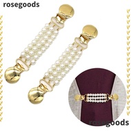 ROSEGOODS1 2pcs Cardigan Clip, Pearl Flower Shawl Brooch, Trendy Shirt Collar Charm Gift Dress Shawl Clasp Duck Clip Clasps Four Seasons