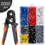 Crimper Plier Set Self-Adjustable Ratchet Wire Crimping Tool with 2000 Wire Terminal Crimp Connectors and Wire End Ferr