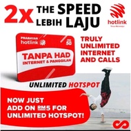 Hotlink SIM Card Prepaid Unlimited Internet 3Mbps & 6Mbps & 18Mbps New or MNP [Keep Old Number] Keka
