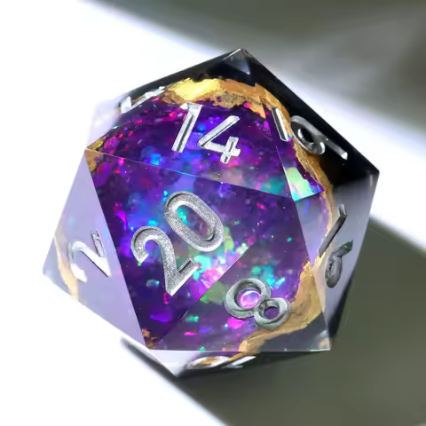 33MM D20 Dice,Handmade Polychrome Geode Resin DND Gift For Role Playing Table Game Board Games,RPG D