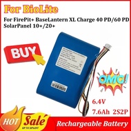 IFR-6.4V 7.6Ah 48.64Wh 2S2P Rechargeable Lithium-Iron Battery for BioLite FirePit+ BaseLantern XL Ch
