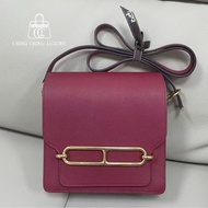 🌈Hermes❤️Mini Roulis 19❤️石榴紅金扣❤️98新🌟evercolor皮🌟