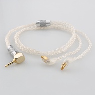 99% Pure Silver 8 Core 2.5mm 4.4mm 3.5mm Earphone Cable For Etymotic ER4SR ER4XR ER3XR ER3SE ER2XR E