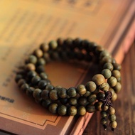 2Pcs Sandalwood Prayer Beads Bracelet Buddha 6mm*108 Prayer Beads Mala Bracelet Necklace Color: Gree