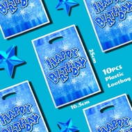 10pcs Blue Happy Birthday Plastic Loot Bag Boy Birthday Party Goodie Bags Giveaway