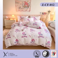 【Malaysia Factory Direct】1600TC SANRIO PURE Cotton Cartoon Bedsheet - Hello Kitty / Melody / Kuromi 